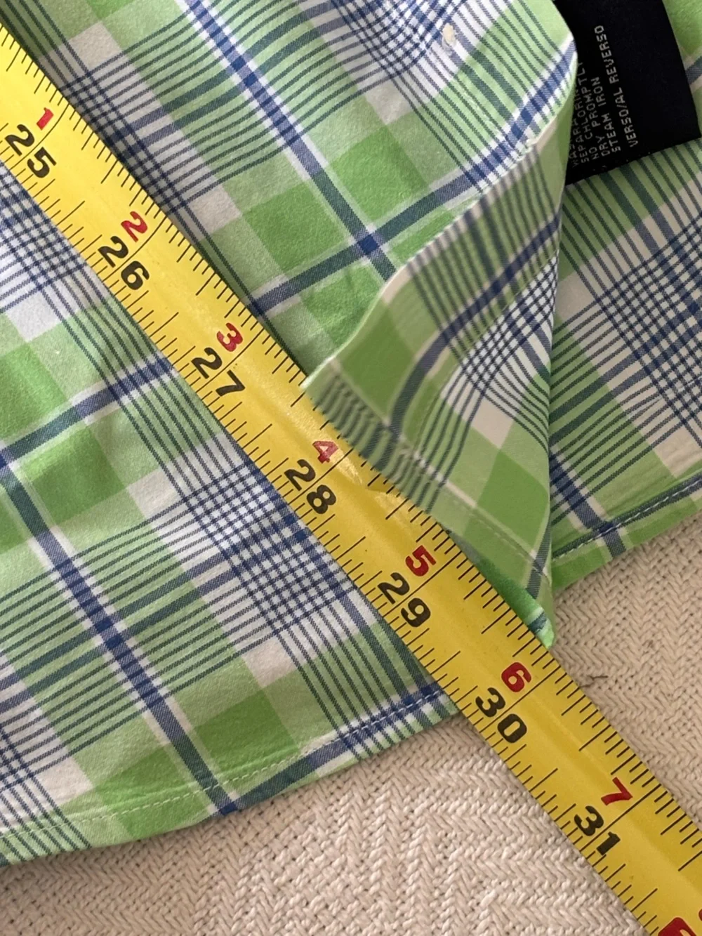 Tommy Hilfiger Light Green & Blue Plaid Button-Down Shirt - Picture 7 of 8